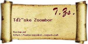 Tüske Zsombor névjegykártya